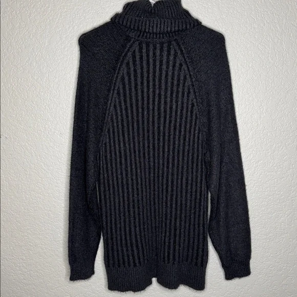 Free People Big City Turtleneck Knit Sweater Gray Ribbed XS - Picture 6 of 7